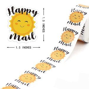 50 HAPPY MAIL Stickers Sunshine 1.5"